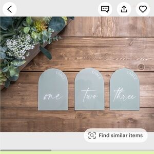 Wedding table numbers